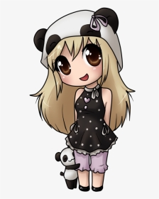 Chibi Anime Panda Girl, HD Png Download, Transparent PNG