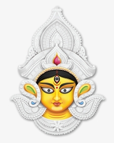 The Face Of Goddess Durga - Logo Durga Maa Png, Transparent Png, Transparent PNG