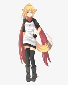 Anime Fox Girl Blonde, HD Png Download, Transparent PNG