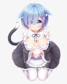 ##anime #animegirl #rezero #rem #catgirl #cute - Rem Neko, HD Png Download, Transparent PNG