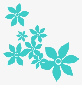 Blue Flower Color Floral - Flower Stencil Color Png, Transparent Png, Transparent PNG