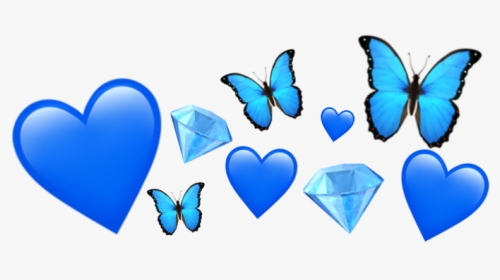 #emoji #iphone #blue #aesthetic #tumblr #crown #heart - Heart, HD Png Download, Transparent PNG