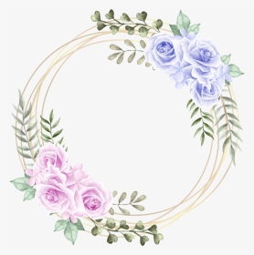 #rose #circle #wreath #geometric #glitter #floral #watercolor - Garden Roses, HD Png Download, Transparent PNG