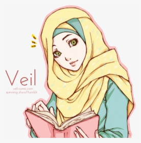Girl Hijab Drawing Alone, HD Png Download, Transparent PNG