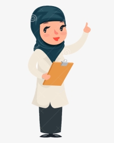 Arab Female Cute Girl Cartoon With Pills, HD Png Download, Transparent PNG