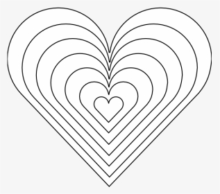Zebra Heart Plain Black White Line Art Tattoo - Heart, HD Png Download, Transparent PNG