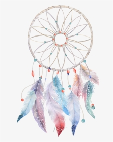Download Watercolor Feather Boho-chic Painting Dreamcatcher, HD Png Download, Transparent PNG