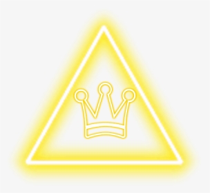 Yellow Neon Crown In Yellow Neon Triangle - Emblem, HD Png Download, Transparent PNG