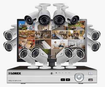 Twelve Camera Hd 1080p Security System Including 4 - Cctv Camera Set Png, Transparent Png, Transparent PNG