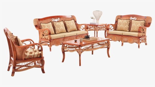 Classic Home Furniture Cane Wood Sofa Set Living Room - Studio Couch, HD Png Download, Transparent PNG