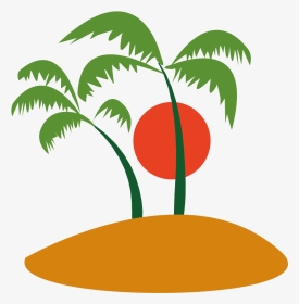 Volleyball Palm Trees Sun Clipart Clip Art Freeuse - Icon Ilha Png, Transparent Png, Transparent PNG