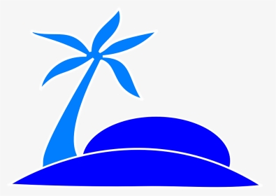 Palm Tree Fronds Island - Palm Beach Blue Clipart Transparent, HD Png Download, Transparent PNG
