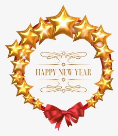 Happy New Year Stars Oval Decor Png Clipart Image - Happy New Year Png, Transparent Png, Transparent PNG