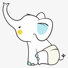 Diaper Clipart Elephant - Cartoon, HD Png Download, Transparent PNG