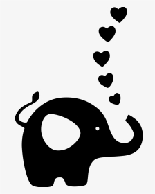 Elephant W Hearts File Size - Elephant With Heart Png, Transparent Png, Transparent PNG
