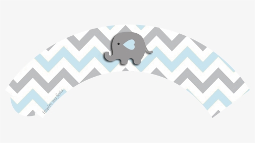 Baby Elephant In Grey And Light Blue Chevron Free Printable - Wrappers Para Cupcakes Rosa Png, Transparent Png, Transparent PNG