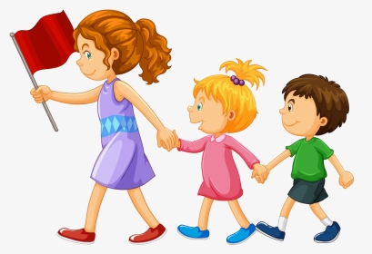 Boy And Girl Holding Hands Cartoon, HD Png Download, Transparent PNG