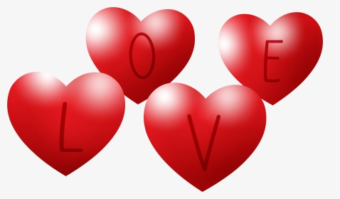 Clipart Hearts Love - 4 Love Hearts Clip Art, HD Png Download, Transparent PNG
