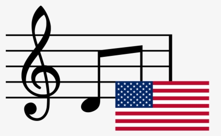 Musical Notes And Flag Usa - G3 On Treble Staff, HD Png Download, Transparent PNG