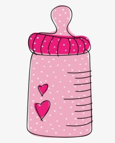 Baby Girl Clip Art Pink - Pink Baby Bottle Clipart, HD Png Download, Transparent PNG