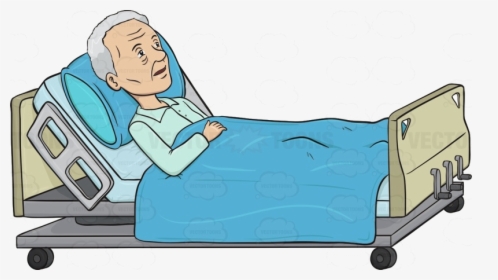 Sick Person In Hospital Bed Transparent Png - Cartoon Patient In Hospital Bed, Png Download, Transparent PNG