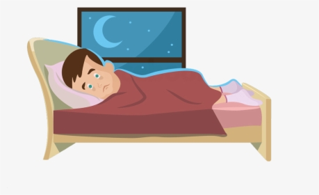 Clipart Bed Man Woman - Trouble Sleeping Cartoon, HD Png Download, Transparent PNG
