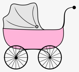 Baby Girl Free Girl Baby Shower Clip Art Free Vector - Baby Carriage Clip Art, HD Png Download, Transparent PNG