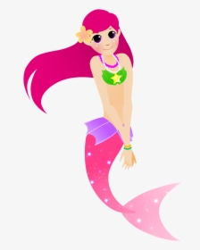Cartoon Mermaid Clipart - Cartoon Mermaid Transparent Background, HD Png Download, Transparent PNG