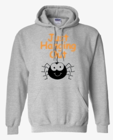 Just Hanging Out Spider Pullover Hoodie 8 Oz Sport - Hoodies Pikachu And Stitch, HD Png Download, Transparent PNG