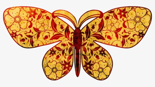 Flowery Butterfly Clip Arts - Butterfly, HD Png Download, Transparent PNG