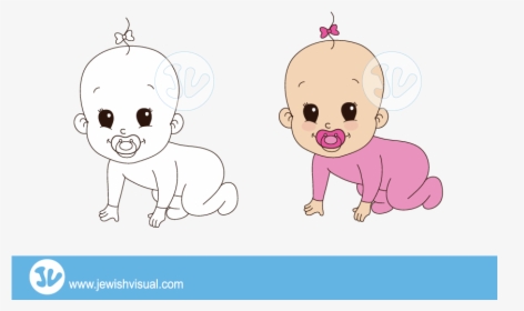 Transparent Baby Girl Clipart Png - תינוק ציור, Png Download, Transparent PNG