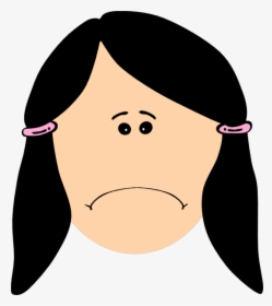 Sadness Clipart Sad Man - Girl With Black Hair Cartoon, HD Png Download, Transparent PNG