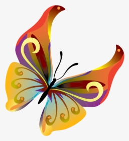Butterfly Cliparts Transparent Orange - Transparent Moving Butterfly Clipart, HD Png Download, Transparent PNG