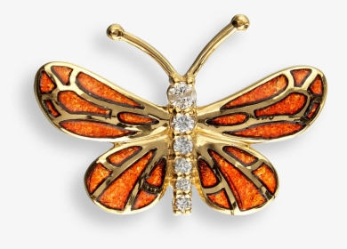 Nicole Barr Designs 18 Karat Gold Butterfly Lapel Pin-orange - Grammia Virgo, HD Png Download, Transparent PNG