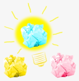 Brilliant Ideas Yellow Pink Blue Crumbled Paper Bulb - Rose, HD Png Download, Transparent PNG