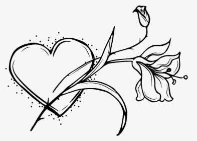 Black And White Hand Painted Simple Love Vector - Black Love Vector Png, Transparent Png, Transparent PNG