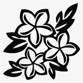 Flowers Clipart Black And White Hawaiian Flowers - Black And White Flowers Clip Art, HD Png Download, Transparent PNG