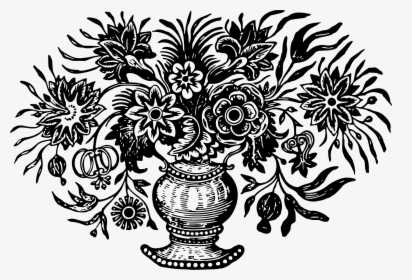Flower Vase Black N White Png, Transparent Png, Transparent PNG