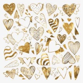 Png Transparent Library Various Of Golden Heart Love - Doodle Herzen, Png Download, Transparent PNG