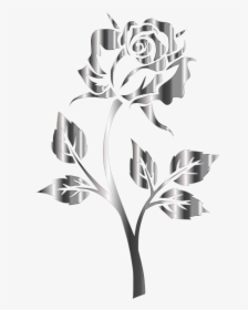 Stainless Steel Rose Silhouette No Background Clip - Gold Rose No Background, HD Png Download, Transparent PNG