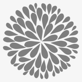 Flower Clipart Black Png - Transparent Grey Flower Art, Png Download, Transparent PNG