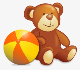 Teddy Bear With A Ball - Teddy Bear With Ball, HD Png Download, Transparent PNG