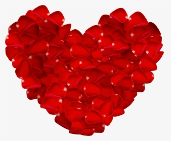 Hearts Clipart Rose - Rose Petals Heart Png, Transparent Png, Transparent PNG