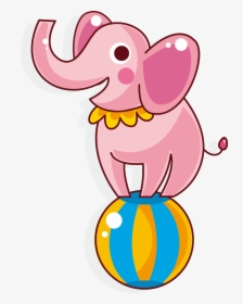 Elephants Clipart Carnival - Simple Circus Elephant Drawing, HD Png Download, Transparent PNG