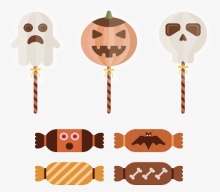 Transparent Free Halloween Candy Clipart - Halloween Candies Cartoon, HD Png Download, Transparent PNG