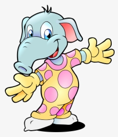 Elephant In Pajamas Clip Arts - Cartoon Elephant In Pajamas, HD Png Download, Transparent PNG