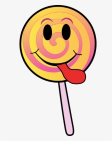 Emoticon,smiley,yellow - Lollipop With A Face, HD Png Download, Transparent PNG