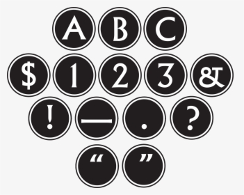 Big Bold Black & White Circle Letters - Big Letters In Circles, HD Png Download, Transparent PNG