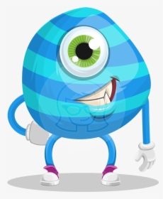 One Eyed Monster Cartoon Character - One Eye Monster Cartoon, HD Png Download, Transparent PNG