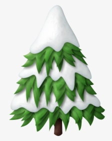 Green Snowy Christmas Tree - Snowy Christmas Tree Clipart, HD Png Download, Transparent PNG